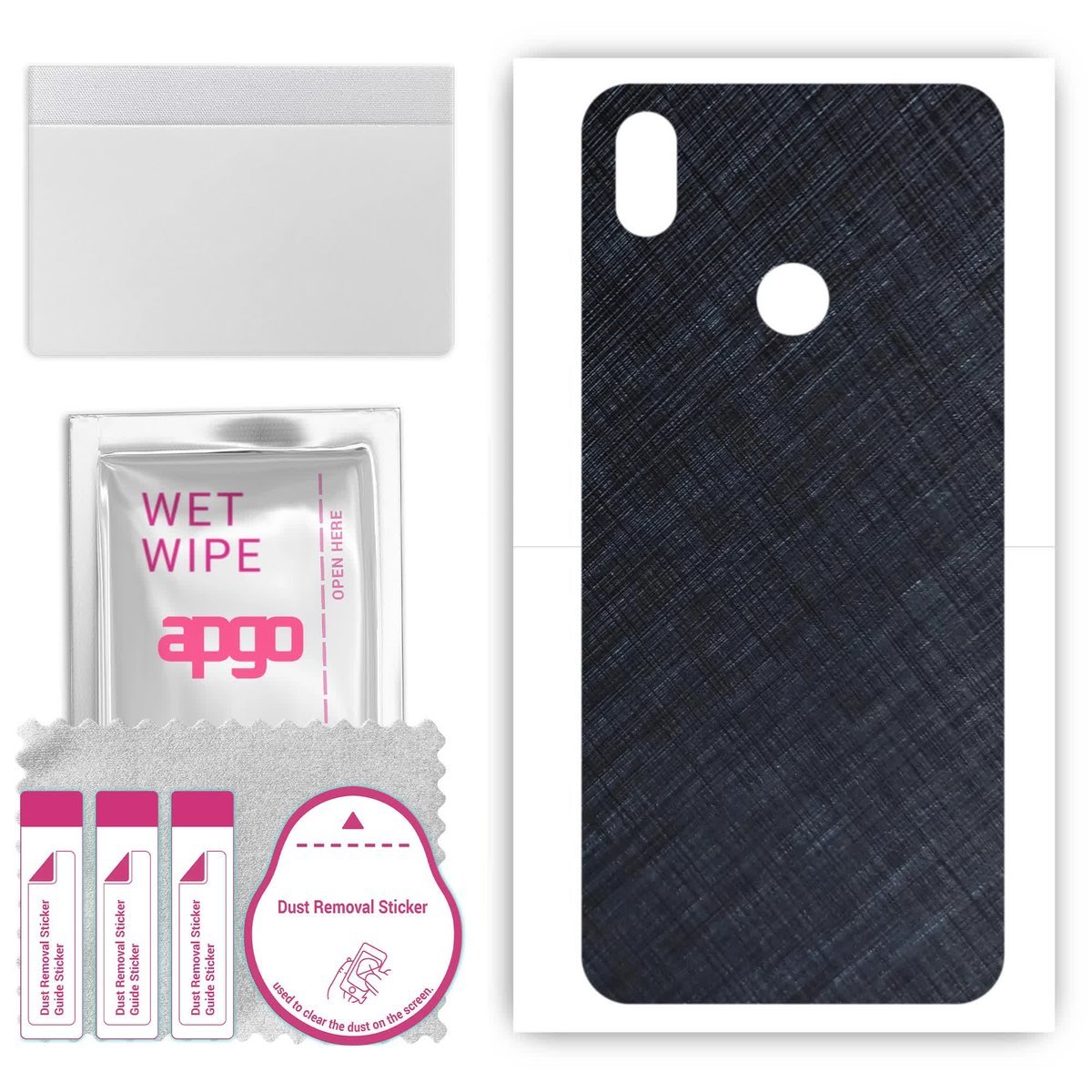 Folia naklejka skórka strukturalna na TYŁ do HTC Wildfire E1 plus - Tytan Niebieski - apgo SKINS