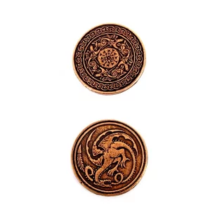 Smocza Miedziana Metalowa Moneta 1 szt - Gry planszowe - miniaturka - grafika 1