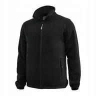 Bluzy męskie - Bluza Polarowa Męska Czarna Polar Ciepły Rozpinany - miniaturka - grafika 1