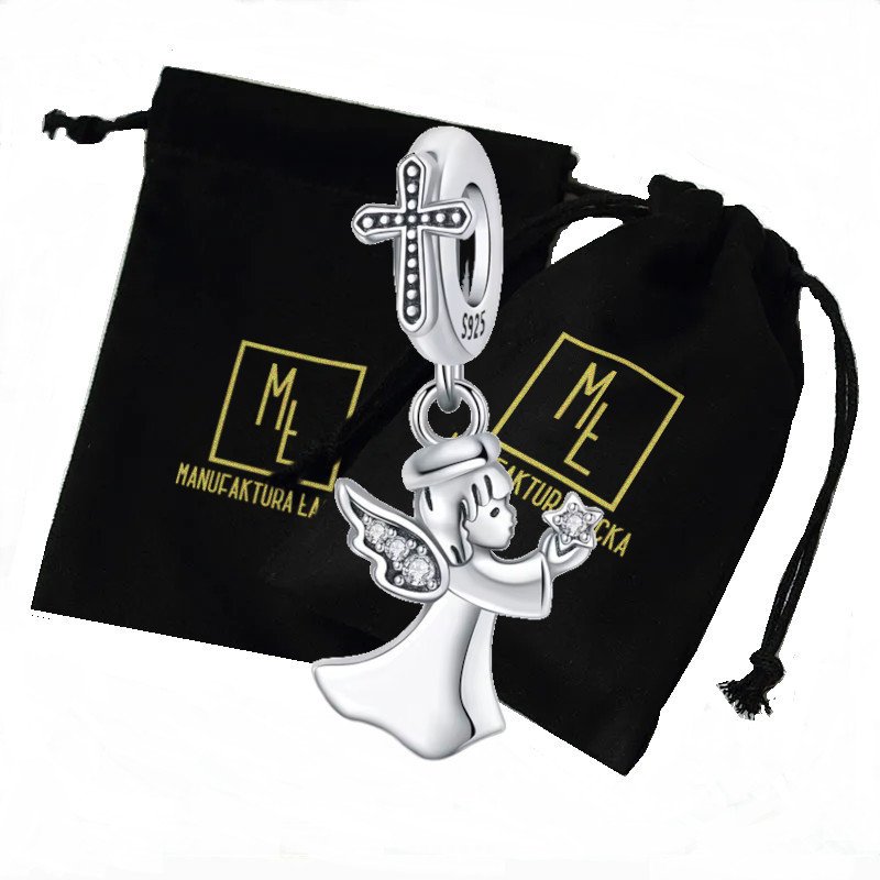 Charms anioł zawieszka prezent srebro skrzydła damski manufaktura łącka