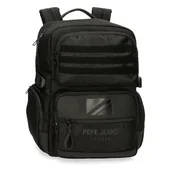 Plecaki - Pepe Jeans Bromley Plecak Przenośny Przenośny 15,6 cala Czarny 28x40x16 cm Poliester 20,46 l by Joumma Bags, Czarny (Black), Talla única, Regulowany plecak - miniaturka - grafika 1