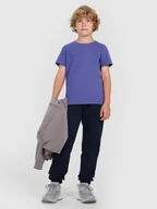 Spodnie i spodenki dla chłopców - 4F Spodnie dresowe joggery chłopięce - granatowe 122 (6-7 lat) - miniaturka - grafika 1