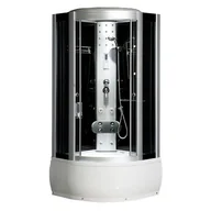 Kabiny z hydromasażem - Kabina prysznicowa z hydromasażem i sauną głęboki brodzik czarne ściany 90x90 WSH7101S-90 - miniaturka - grafika 1