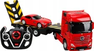 Zabawki zdalnie sterowane - Rastar RASTAR truck with car RC Mercedes-Benz Actros Red/Yellow/Silver, 74940 - miniaturka - grafika 1