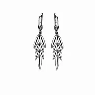 Kolczyki - Srebrne kolczyki wiszące długie jodełka jodła pr925 - miniaturka - grafika 1