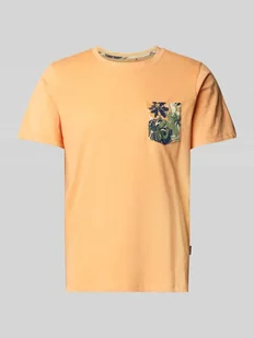 T-shirt z prążkowanym, okrągłym dekoltem model ‘BHJEM’ - Koszulki męskie - miniaturka - grafika 1