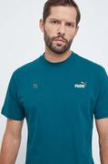 Koszulki męskie - Puma t-shirt bawełniany męski kolor zielony z nadrukiem - miniaturka - grafika 1