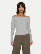 Bluzki damskie - ONLY Bluzka Glamour 15339763 Szary Slim Fit - miniaturka - grafika 1