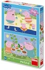 Puzzle - Puzzle Świnka Peppa na wakacjach 2x48 elementów - miniaturka - grafika 1