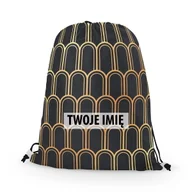 Plecaki worki - WORKO-PLECAK z Twoim imieniem Złota geometria 8 109 - miniaturka - grafika 1