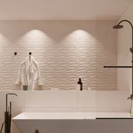 Parawany nawannowe - VENTE-UNIQUE Parawan nawannowy z wieszakiem na ręcznik z metalu w kolorze matowym czarnym w industrialnym stylu – 70 × 140 cm – TOBIN - miniaturka - grafika 1