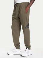 Spodnie sportowe męskie - adidas Spodnie dresowe Essentials Big Logo JE8970 Khaki Regular Fit - miniaturka - grafika 1