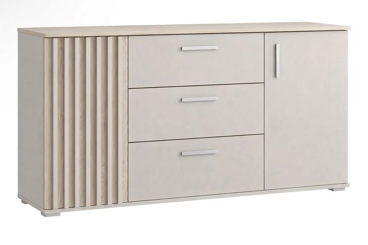 Komoda MONTANA 140 kaszmir / dąb cremona z szufladami loft lamele