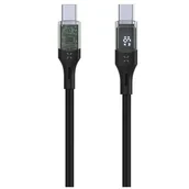 Kable USB - Kabel USB-C - USB-C FIXED z wyświetlaczem LCD 100W 1.2m Czarny - miniaturka - grafika 1