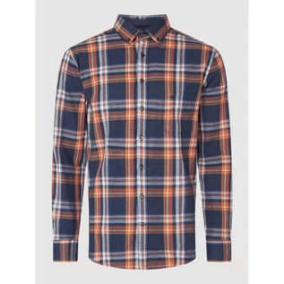 Koszule męskie - Koszula flanelowa o kroju regular fit z bawełny - Fynch-Hatton - grafika 1