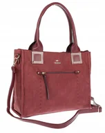 Torebki damskie - Torebka Damska Listonoszka Shopper Duża A4 włoska marka CHARRO 3313 Bordowa - miniaturka - grafika 1