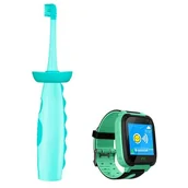 Szczoteczki do zębów dla dzieci - VITAMMY VITAMMY DINO różowa + zegarek VITAMMY SMART KID WATCH różowy Zestaw prezentowy szczoteczka soniczna do zębów dla dzieci i zegarek gps TOW018749 - miniaturka - grafika 1