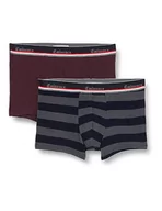 Majtki męskie - EMINENCE - Zestaw 2 męskich bokserów Made in France, Pasek/Bordeaux, 3XL - miniaturka - grafika 1
