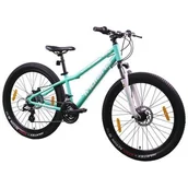 Rowery - Rower młodzieżowy INDIANA X-Pulser 2.6 26 cale dla chłopca Miętowo-biały - miniaturka - grafika 1