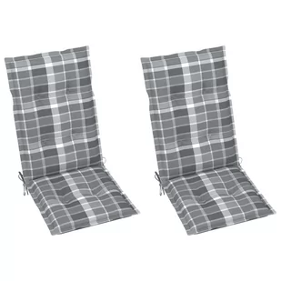 vidaXL Poduszki na krzesła ogrodowe 2 szt. szara krata 120x50x7 cm 314275 - Poduszki ogrodowe - miniaturka - grafika 1