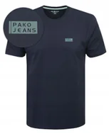 Koszulki męskie - T-SHIRT Męski Koszulka BASIC Bawełniana GRANATOWY Normal Fit 3XL Pako Jeans - miniaturka - grafika 1