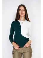 Swetry damskie - William de Faye Sweter w kolorze turkusowo-białym - miniaturka - grafika 1