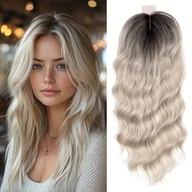 Pozostałe akcesoria fryzjerskie - TEMU ESLEEKCUTE 20" Długa Falowana Nakładka na Włosy dla Kobiet z Przerzedzającymi Się Włosami - Syntetyczna Koronkowa Nakładka Środkowy Rozdzielacz, - miniaturka - grafika 1