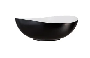 Wanna wolnostojąca Besco Siya 172x100 cm odlew mineralny czarny połysk klik-klak chrom WMD-172-SBW - Wanny - miniaturka - grafika 1