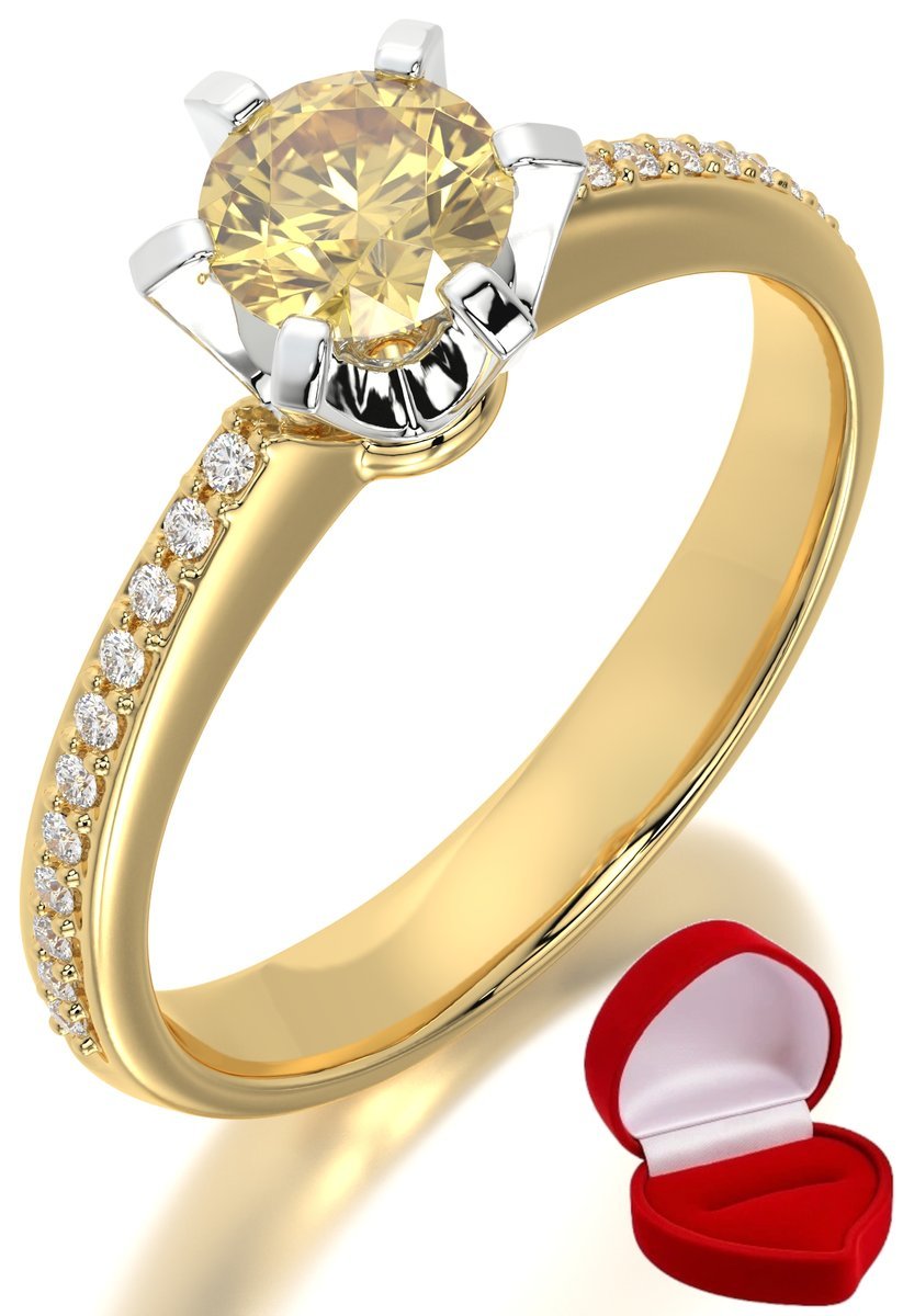 ZŁOTY PIERŚCIONEK ZARĘCZYNOWY 585 14k SZAFIR 0,50 ct + PUDEŁKO R0