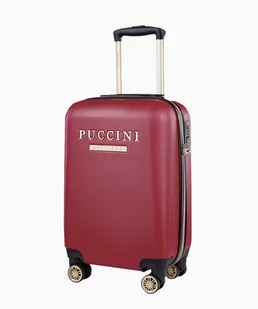 PUCCINI Bordowa walizka kabinowa z eleganckim napisem - Walizki - miniaturka - grafika 1