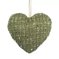 Ozdoby bożonarodzeniowe - Zawieszka dekoracyjna serce 3X9X10CM zielony x6 - miniaturka - grafika 1