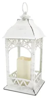 Lampy ogrodowe - Lampion biały LED - ozdobna latarenka - miniaturka - grafika 1