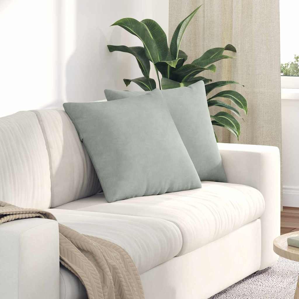 vidaXL vidaXL Poduszki na sofę 2 pcs Jasnoszary 50 x 50 cm Tkanina sztruksowa