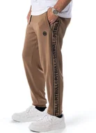 Dresy męskie - Spodnie dresowe PIT BULL OLDSCHOOL TAPE LOGO TERRY brązowe (coyote brown)-XL - miniaturka - grafika 1