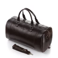Walizki - Elegancka torba podróżna skórzana walizka brodrene r30 ciemny brąz - miniaturka - grafika 1