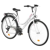 Rowery - Indiana Trekker 28 cali damski Biało-fioletowy 2023 - miniaturka - grafika 1