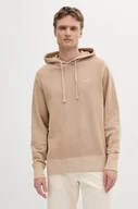 Bluzy męskie - Gant bluza bawełniana męska kolor beżowy z kapturem gładka 2067035 - miniaturka - grafika 1