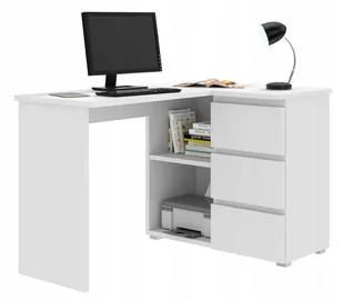 Biurko komputerowe narożne z szufladami Neo białe - Biurka - miniaturka - grafika 1