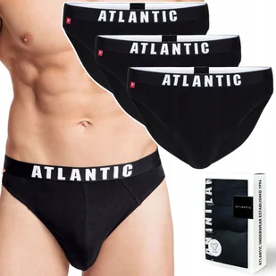 Slipy męskie 3 PARY sportowe ATLANTIC 3MP-094 czarne - XL - Majtki męskie - miniaturka - grafika 1