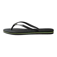 Klapki i japonki damskie - Havaianas Damskie japonki Slim Brasil z logo, czarny, 35/36 EU - miniaturka - grafika 1