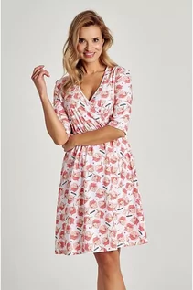 Odzież ciążowa - Koszula nocna do karmienia Annabel różowa z jednorożcami XL - grafika 1