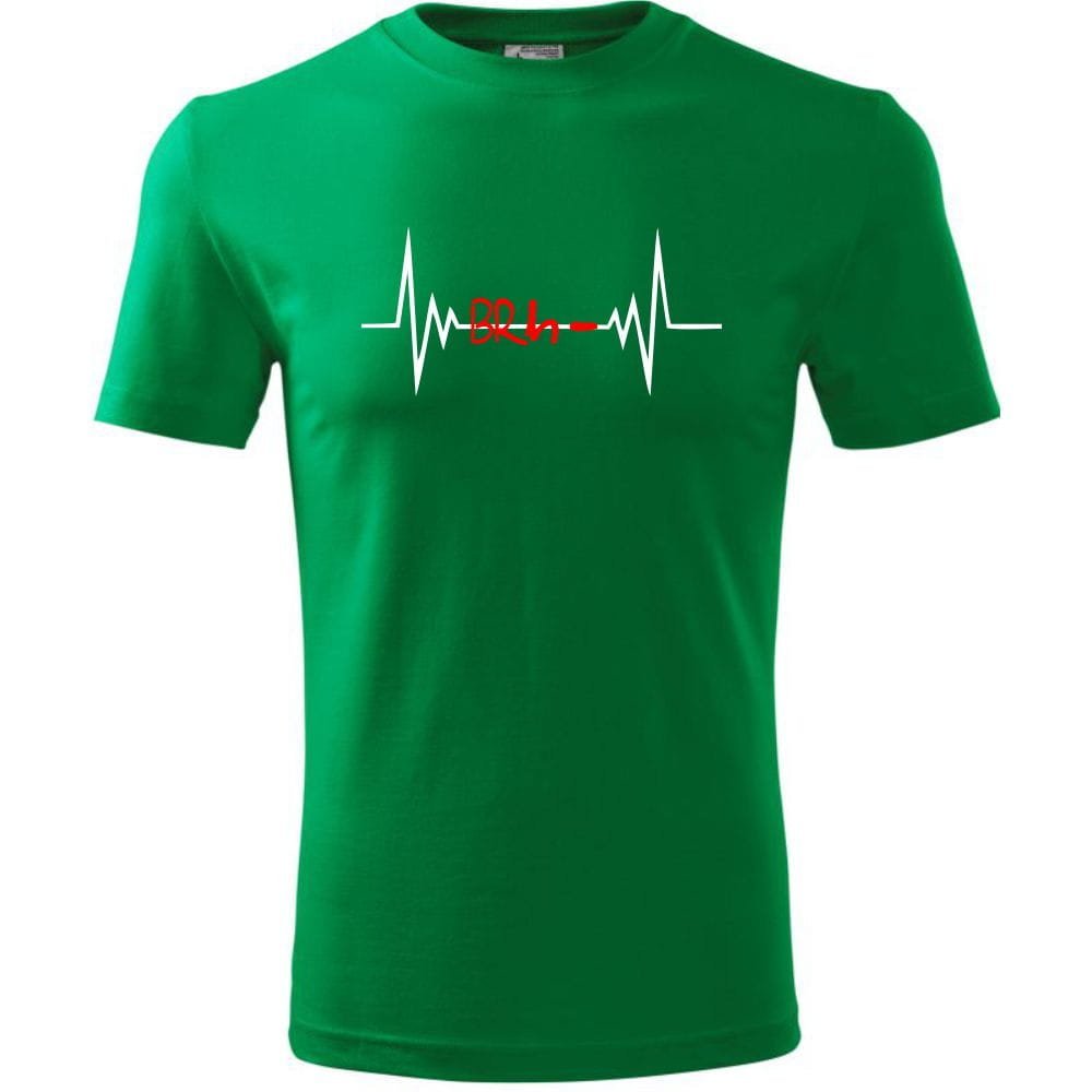 Męska Koszulka z Nadrukiem grupa krwi - b rh- Honorowy Dawca Krwi Prezent zielony M