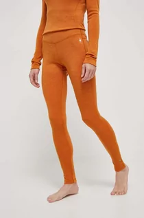 Spodnie sportowe damskie - Smartwool legginsy funkcyjne Classic Thermal Merino kolor pomarańczowy - grafika 1
