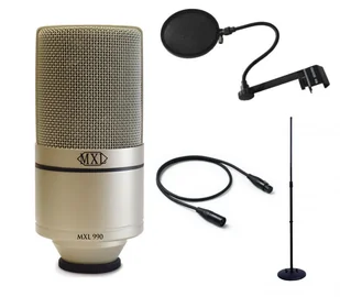 MXL 990 + Statyw + Pop filtr + kabel 3m ♦ 30 DNI NA ZWROT ♦ GWARANCJA DOOR-TO-DOOR ♦ SZYBKA WYSYŁKA - Mikrofony estradowe - miniaturka - grafika 1