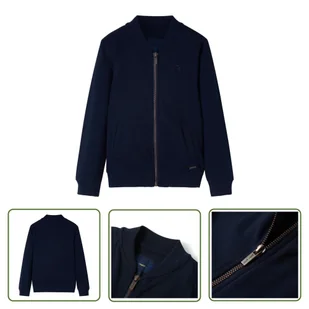 Bluza dziecięca z zapięciem na suwak - granatowa - 116 - Bluza Dziecięca - Bluzy dla dziewczynek - miniaturka - grafika 1