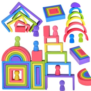 Interaktywna Drewniana Układanka Kształty - Zabawki interaktywne dla dzieci - miniaturka - grafika 1