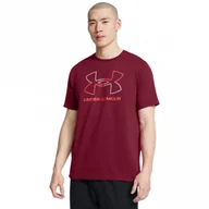 Koszulki sportowe męskie - Męski t-shirt z nadrukiem Under Armour UA Gl Foundation Update Ss - czerwony - UNDER ARMOUR - miniaturka - grafika 1