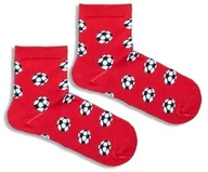 Skarpetki dla dzieci - Skarpetki dziecięce czerwone z wzorem piłki nożnej Milena - miniaturka - grafika 1