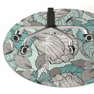 Mata pod fotel biurowy Kwiaty Doodle fi100 cm - Podnóżki, podpórki, podkładki - miniaturka - grafika 1