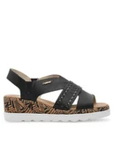 Sandały damskie - Rieker Sandały 67179-00 Czarny - miniaturka - grafika 1